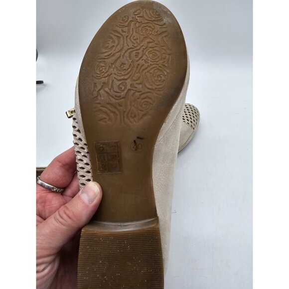 La Pinta Gold Metallic Ballet Flats Women's Size 40/USA 9 Boho School Preppy - Picture 6 of 9